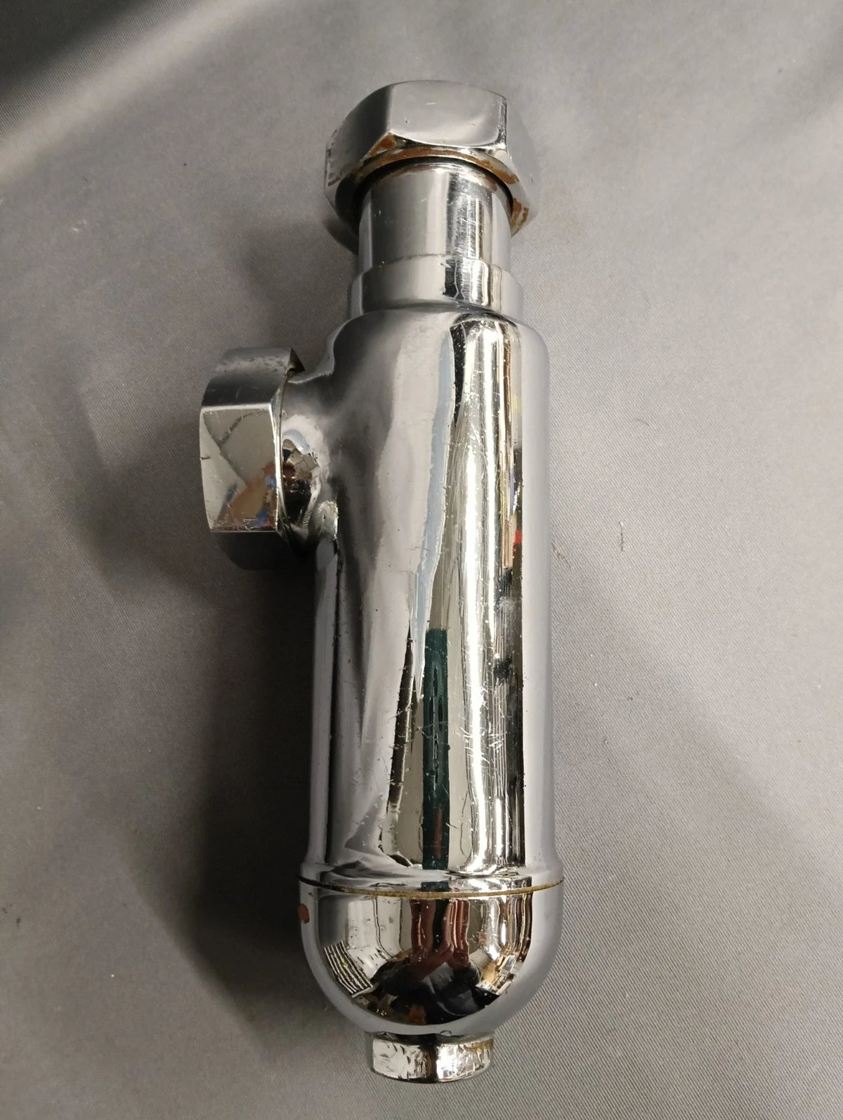 Chrome Bottle Trap 1 1/4 Inch Heavy Reclaimed & Fully Refurbed Aged Brass