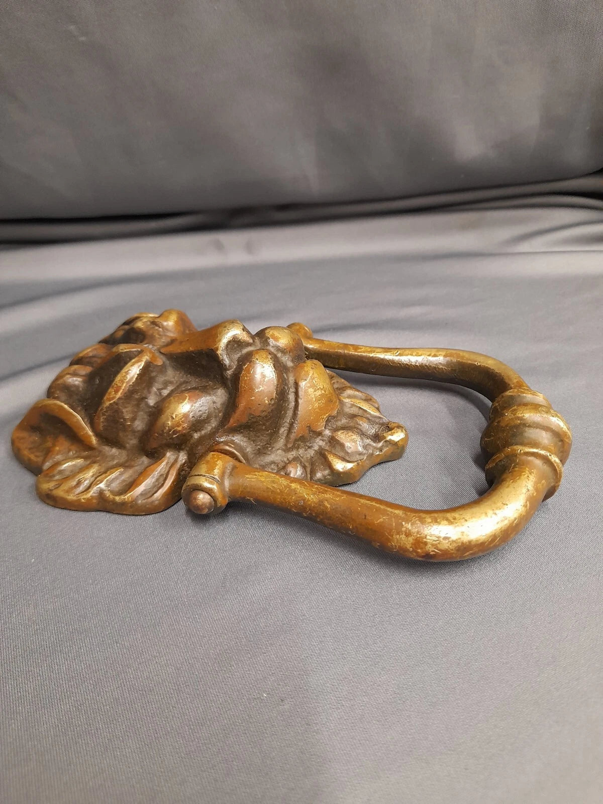Brass Door Knocker Original Patina, Lions Head Knocker