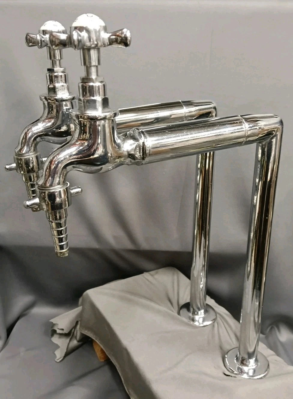 Chrome Super Tall Bib Taps, Reclaimed & Fully Reconditioned 22 cm Spout