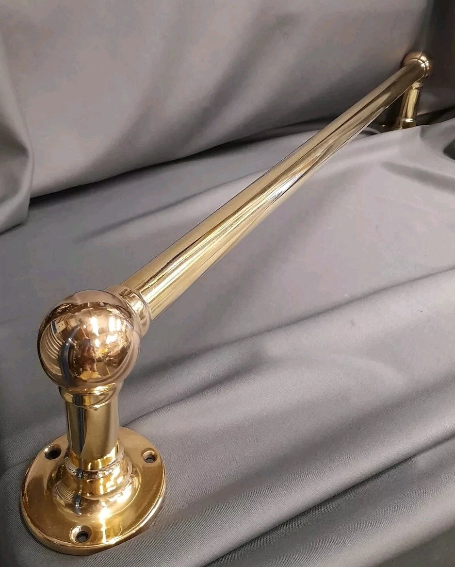 Brass Towel Rail, Chunky Quality 64 cm Overall Length Bare Brass 2 Available