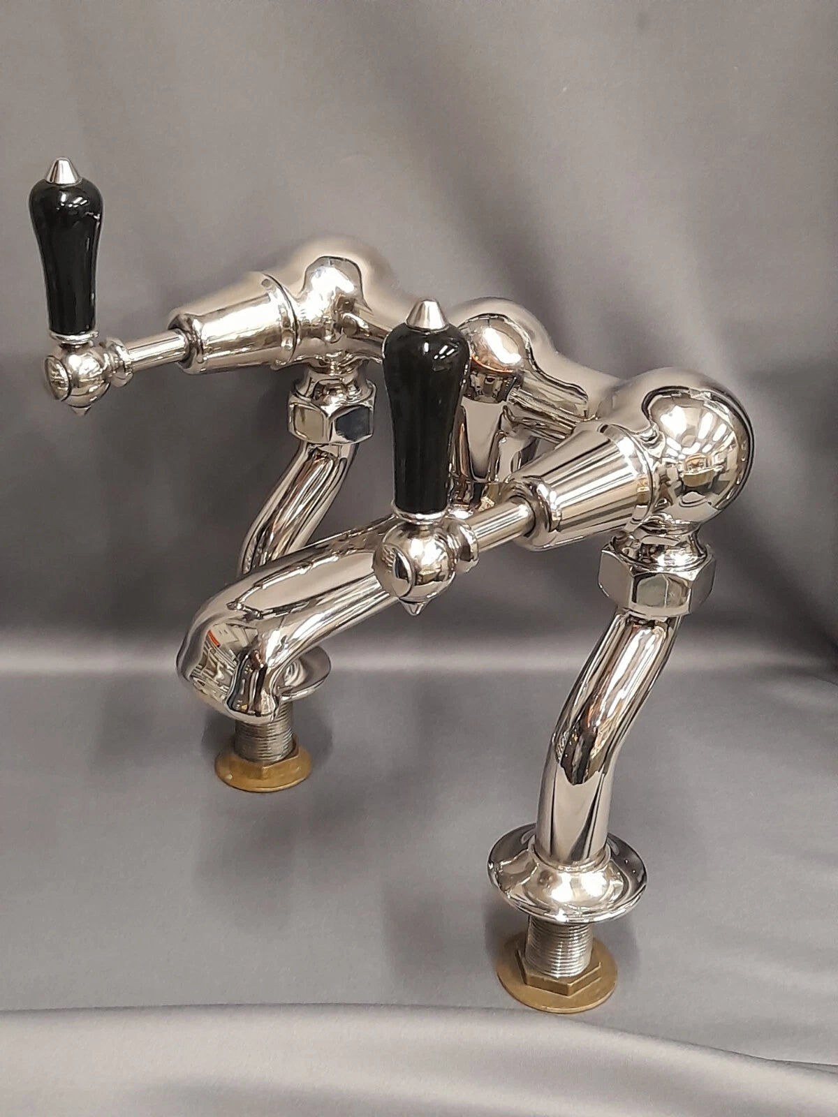 Catchpole & Rye La Fontaine Noire Bath Filler Taps Reclaimed, Refurbished in Nickel