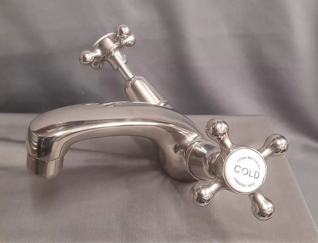 Aston Matthews Nickel Basin Mono Mixer Tap, Reclaimed & Refurbished