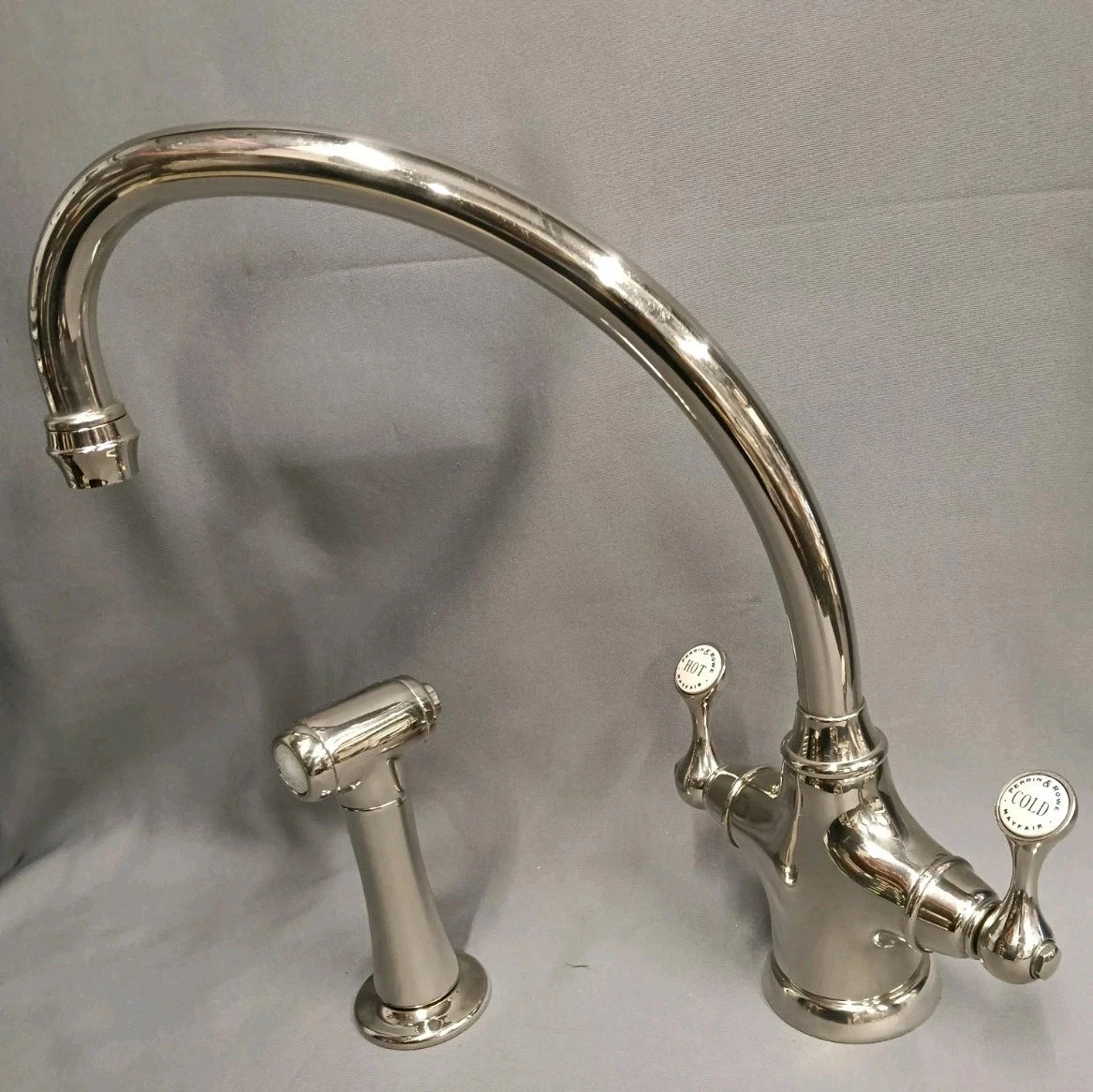 Perrin & Rowe Etruscan Nickel Mono Mixer Tap with Rinse Reconditioned