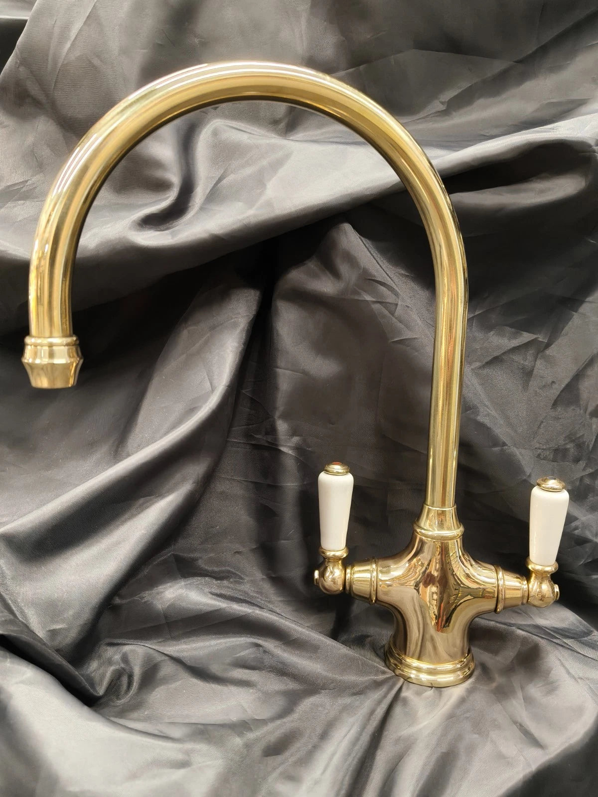 Perrin & Rowe Phoenician Bare Brass Mono Mixer Kitchen Taps, Reconditioned