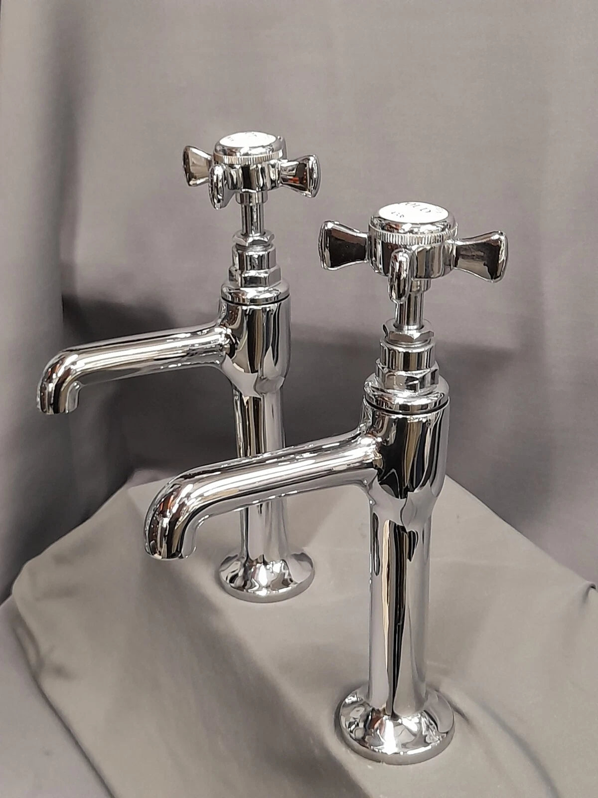 Chrome Pillar Taps Ideal Belfast Kitchen Taps, New Old Stock