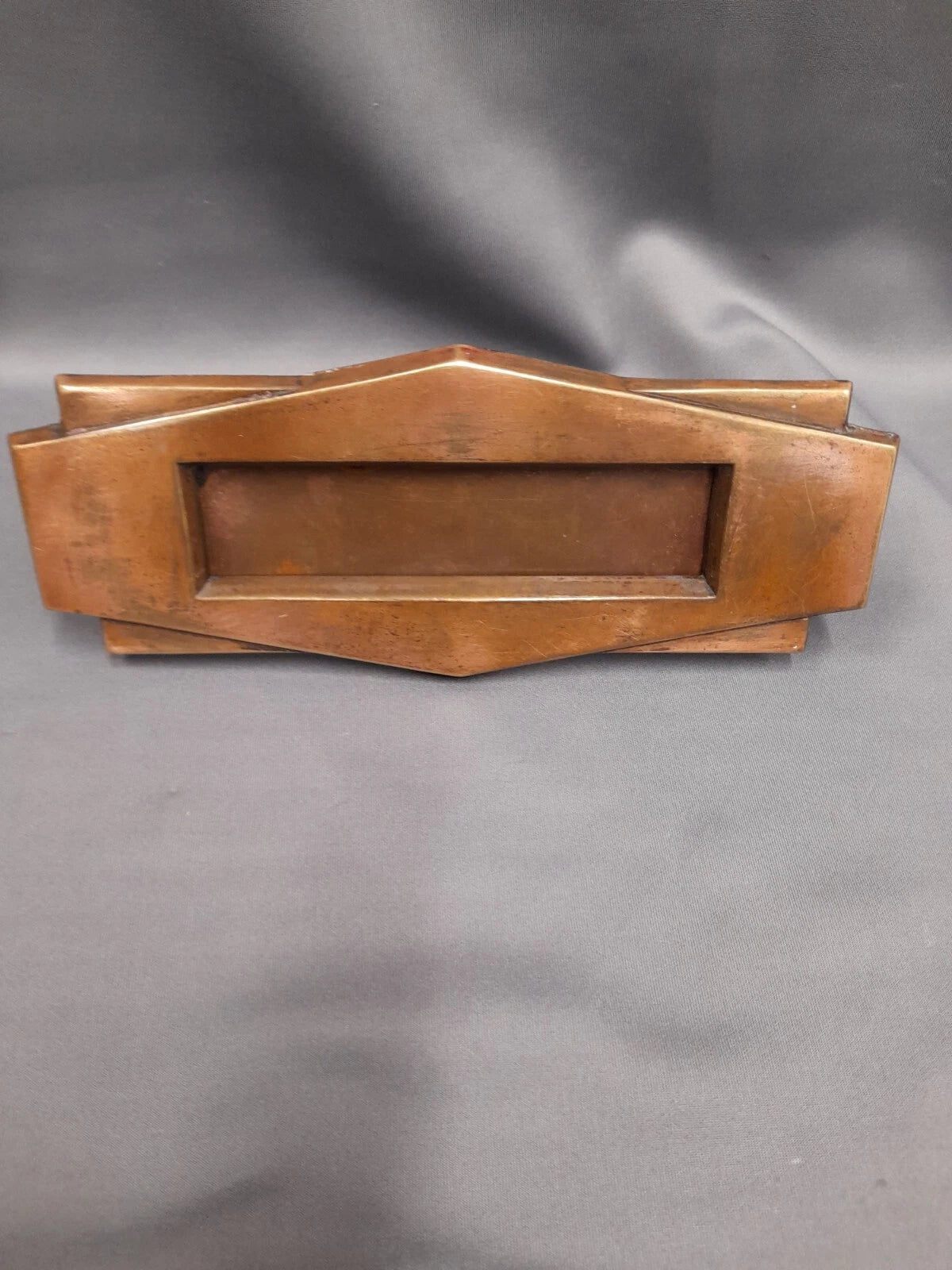 Art Deco Brass /Copper Letterbox, Vintage Letterbox Original Patina