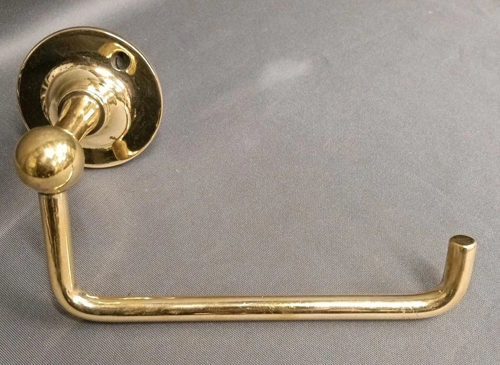 Bare Brass Loo Roll Holder Two Available, Excellent Reclaimed