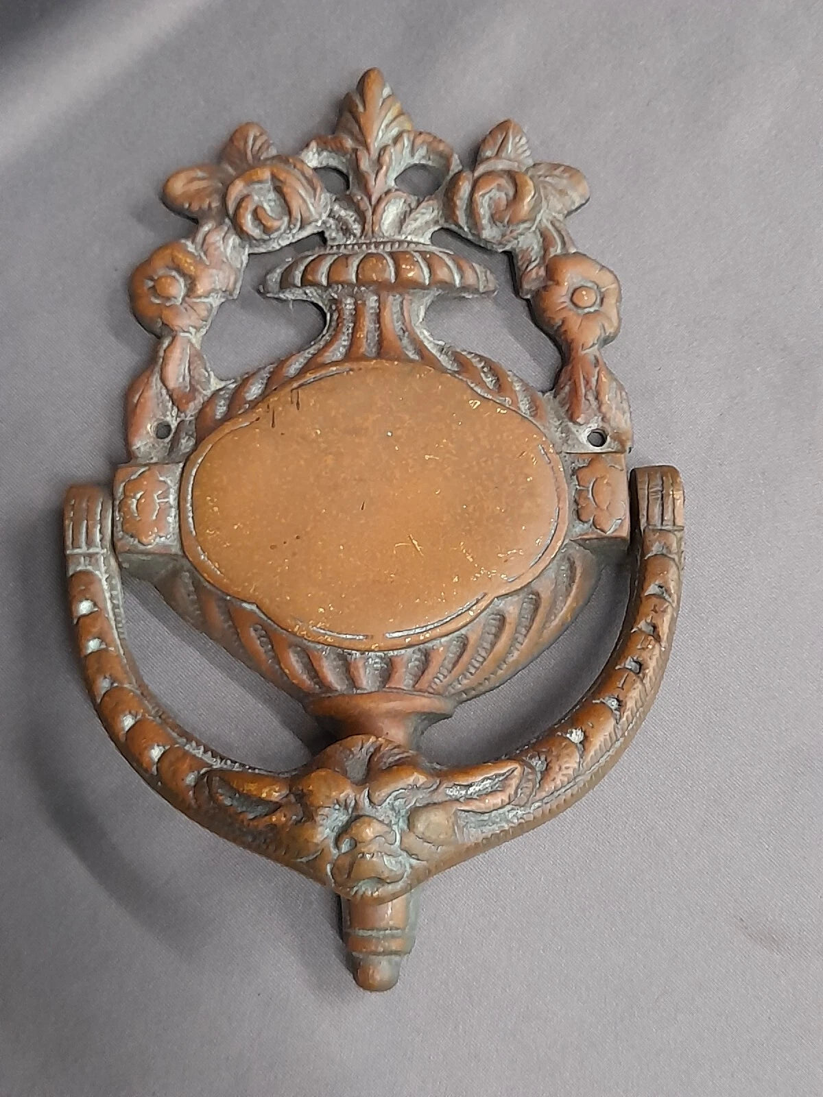 Brass Door Knocker in Original Patina Finish