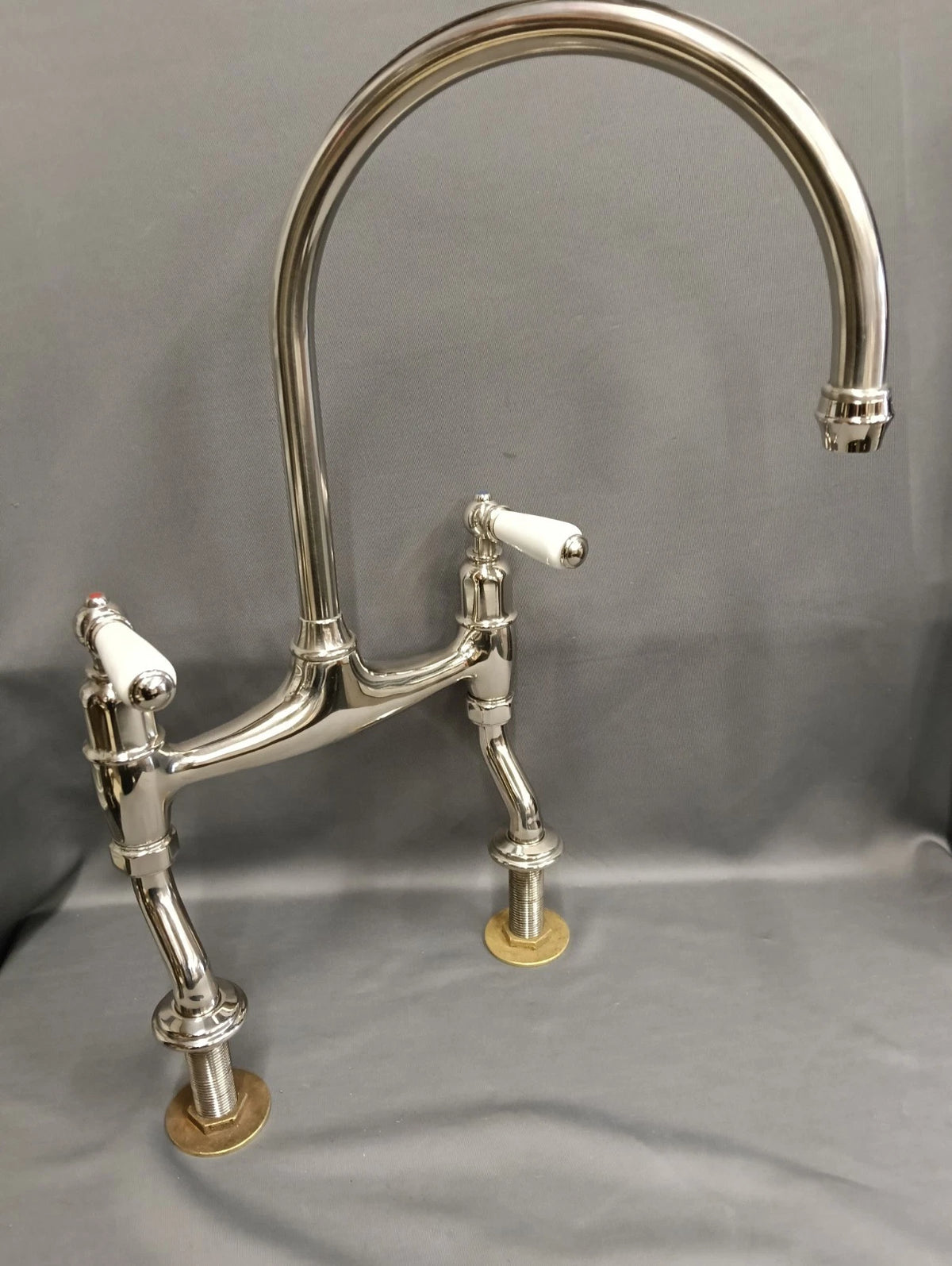 Perrin & Rowe Nickel Kitchen Lever Mixer Tap, Ideal Belfast Sink, Reconditioned
