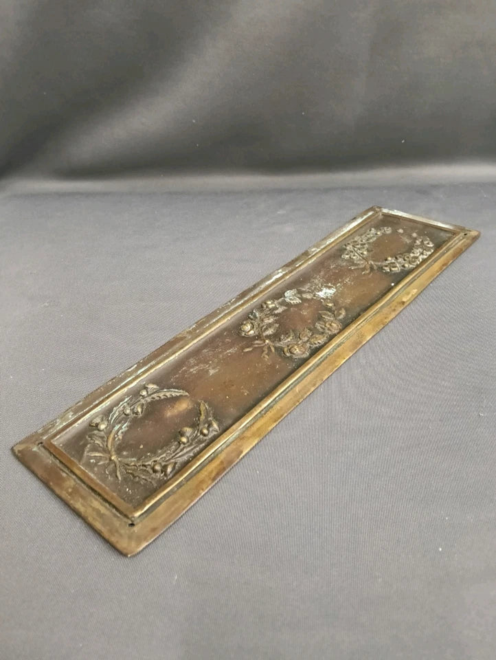 Brass Door Finger Plate 28 cm x 8 cm Beautiful Ornate