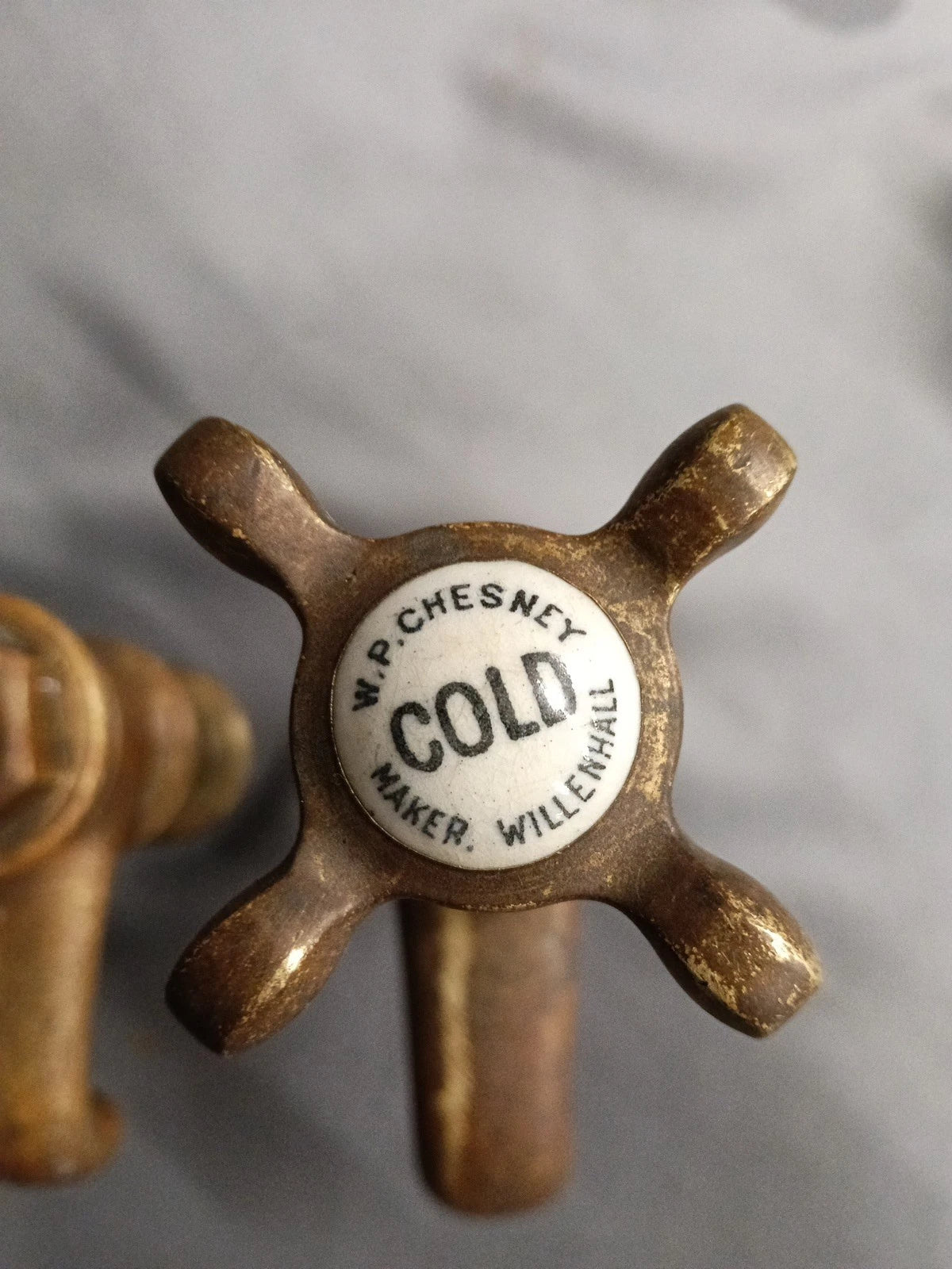 Super Cute Small Aged Brass Bathroom Basin Taps  Reclaimed & Refurbed D1