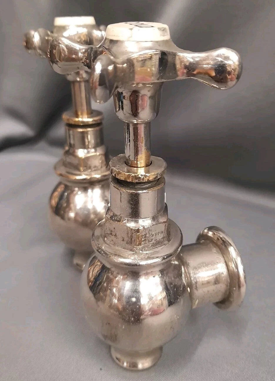Nickel Globe Taps Heavyweight Reclaimed,  Refurbished Globe Taps