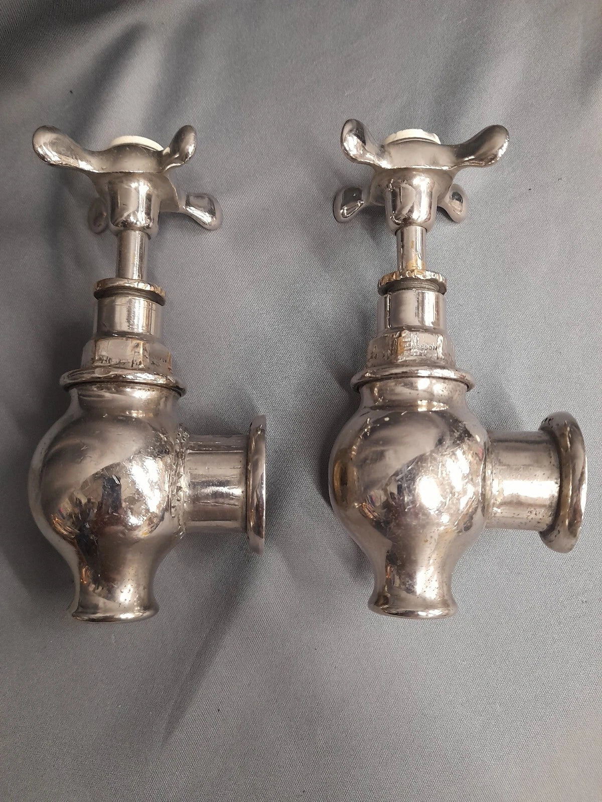 Nickel Globe Taps Heavyweight Reclaimed,  Refurbished Globe Taps