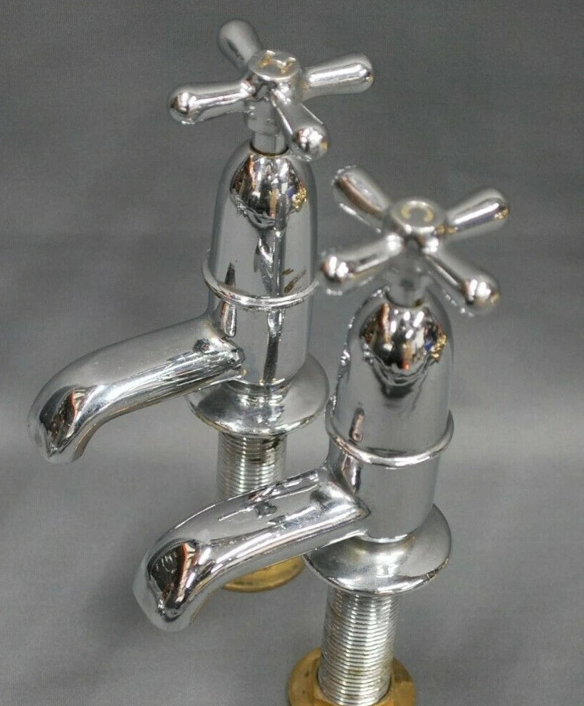 Chrome Retro Bathroom Basin Taps Reclaimed & Fully Refurbed Taps, Ready 2 Fit