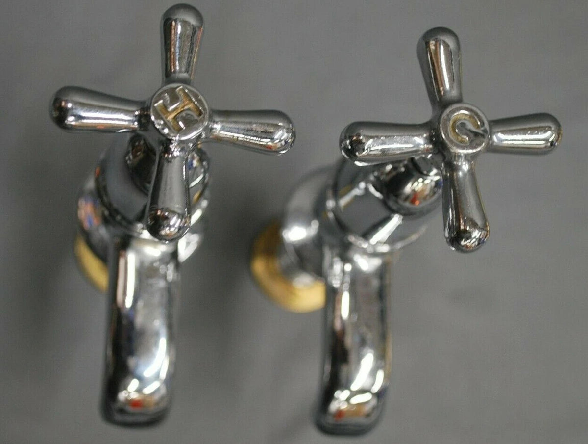 Chrome Retro Bathroom Basin Taps Reclaimed & Fully Refurbed Taps, Ready 2 Fit
