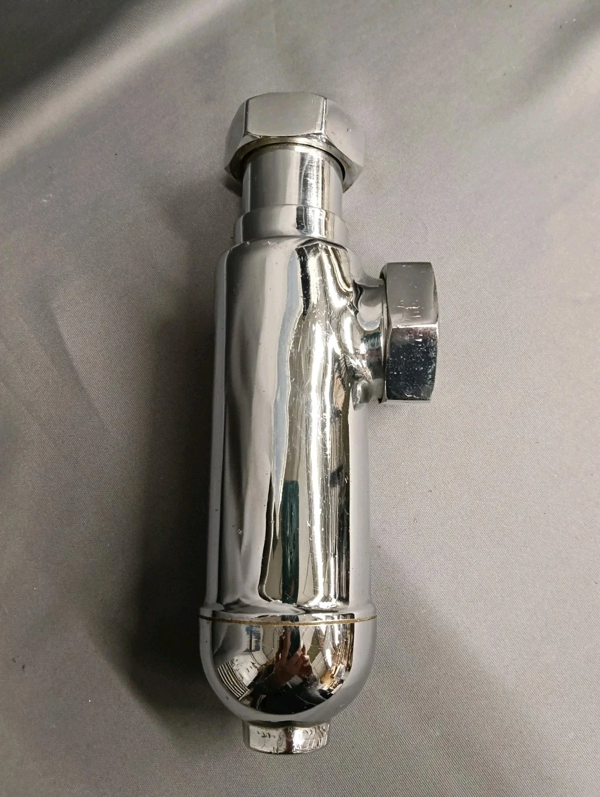 Chrome Bottle Trap 1 1/4 Inch Heavy Reclaimed & Fully Refurbed Aged Brass