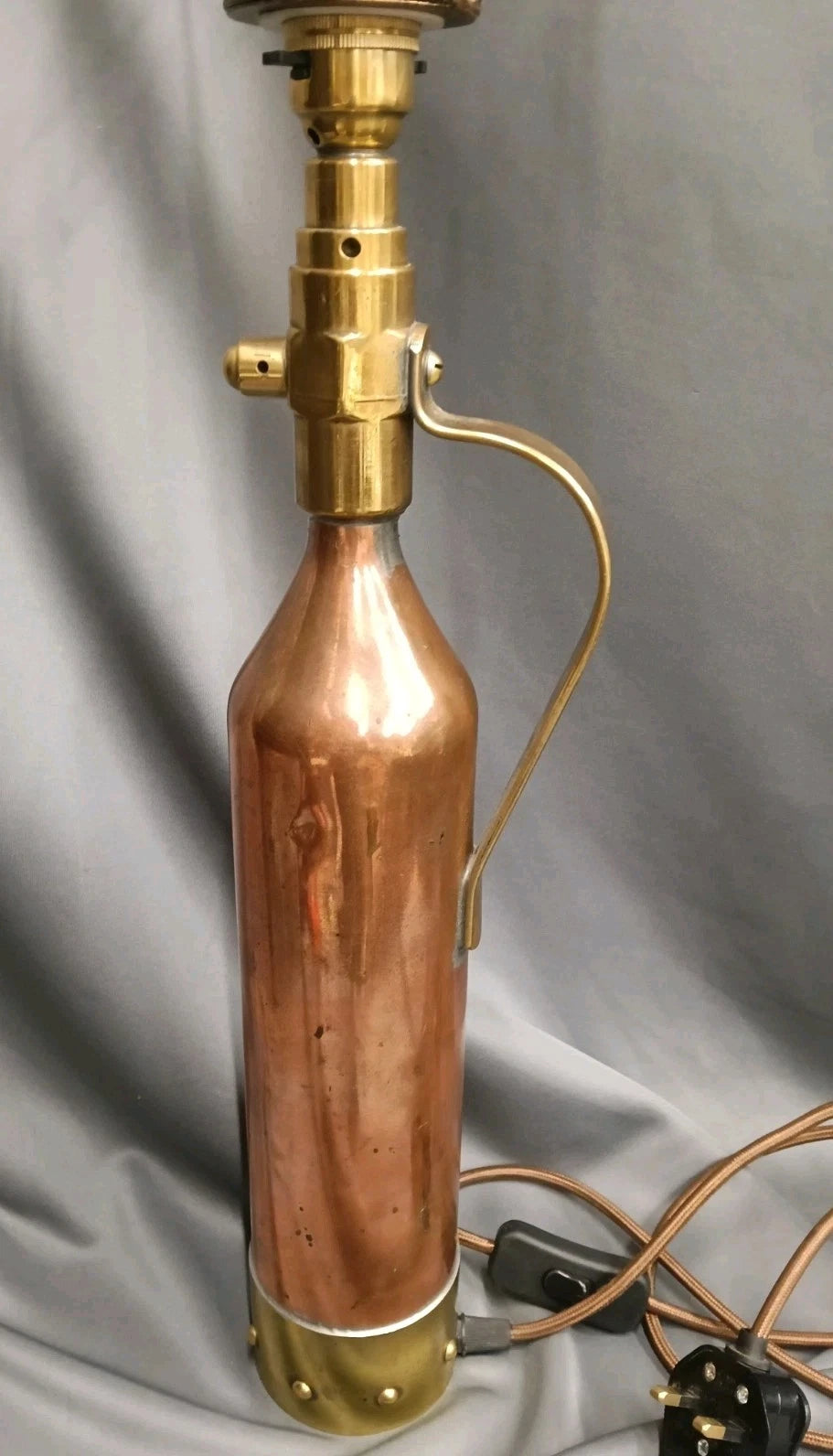 Lovely Brass & Copper Fire Extinguisher Table Lamp