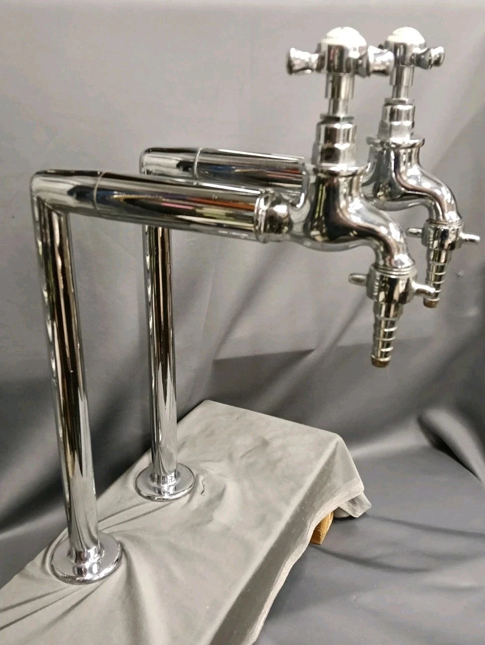 Chrome Super Tall Bib Taps, Reclaimed & Fully Reconditioned 22 cm Spout