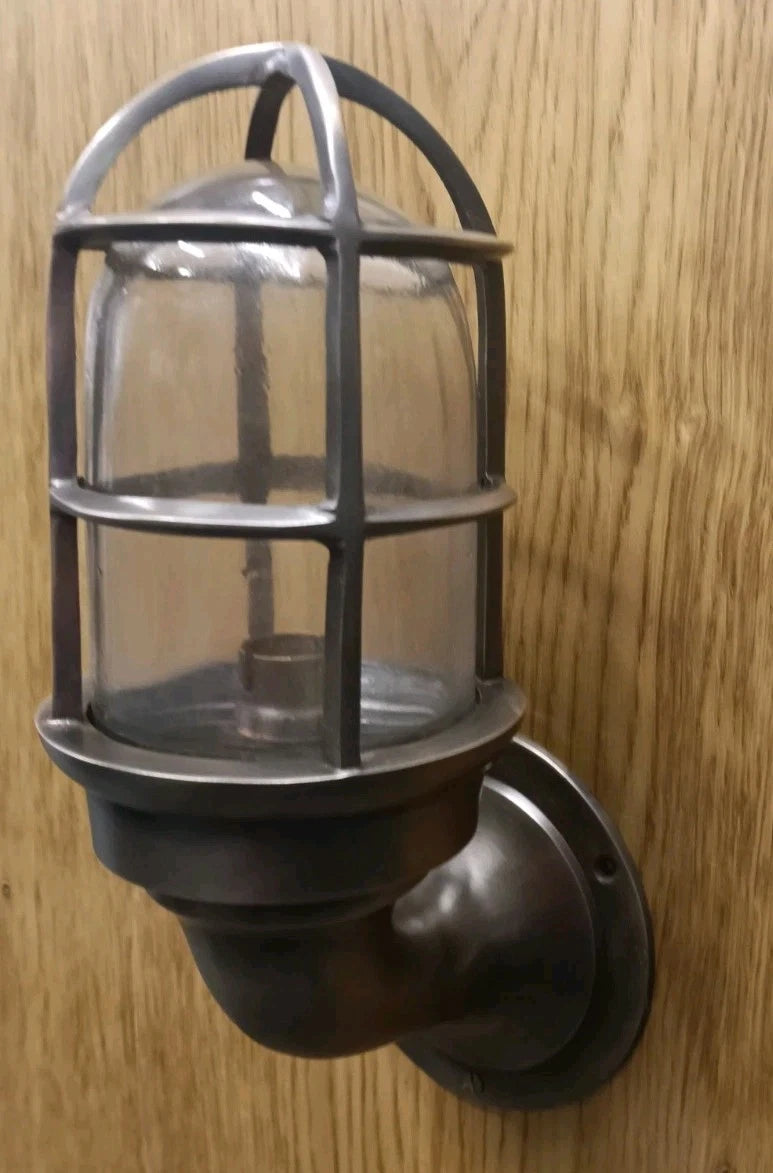 Brass Ships Bulkhead Light, Aged Brass, Passageway Maritime Light 3 Available
