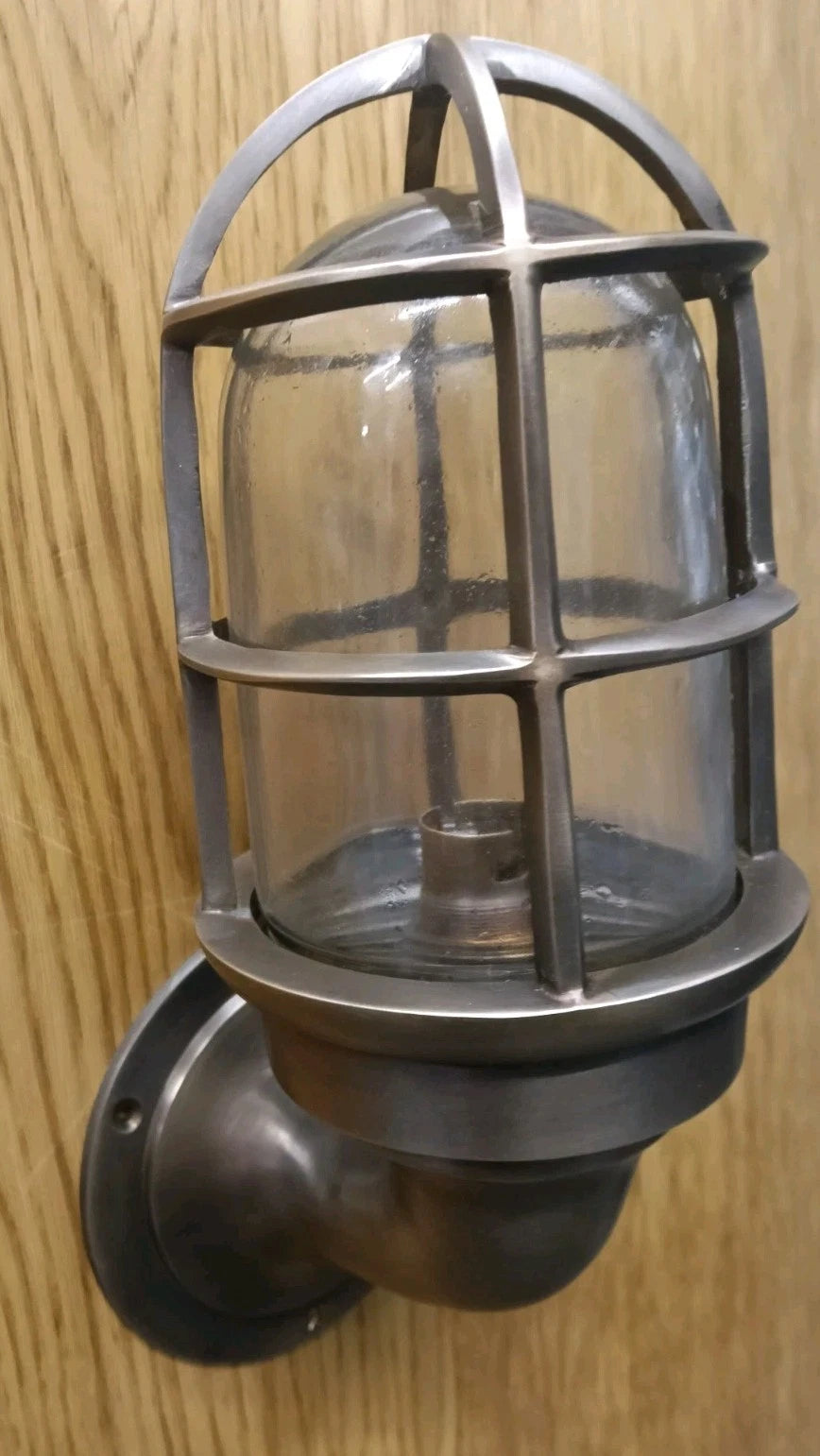 Brass Ships Bulkhead Light, Aged Brass, Passageway Maritime Light 3 Available