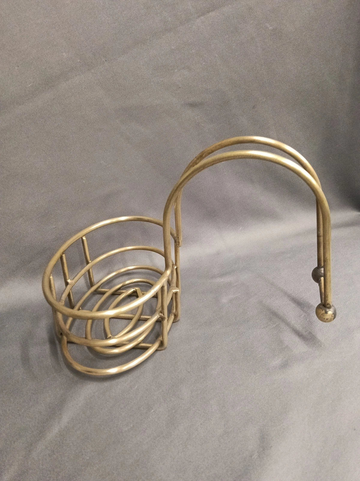 Large Bare Brass Roll Topped Bath Soap Dish,  Sponge Holder