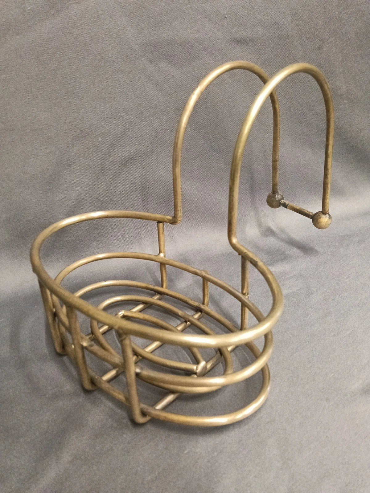 Large Bare Brass Roll Topped Bath Soap Dish,  Sponge Holder