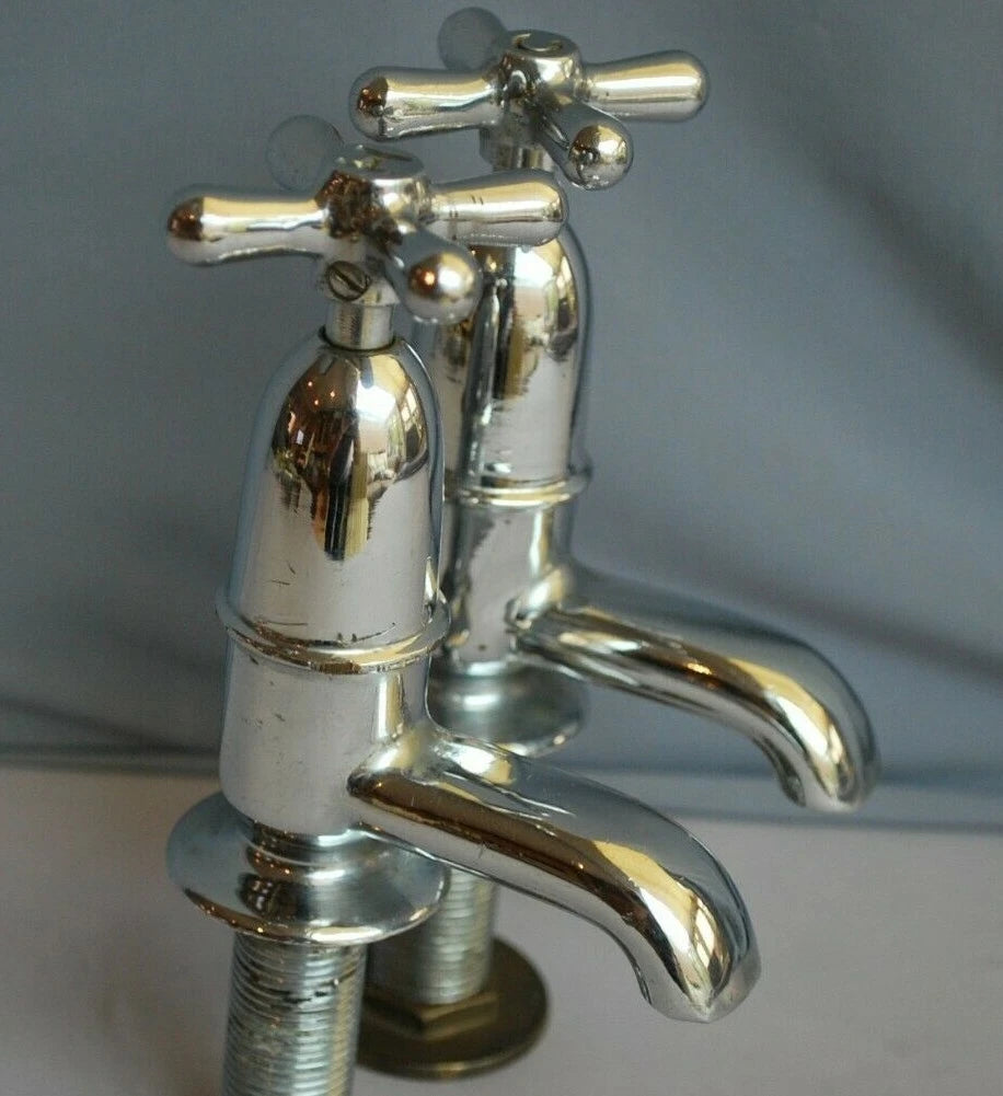 Chrome Bathroom Basin Taps Reclaimed & Fully Refurbished Ready 2 Fit Chrome Taps