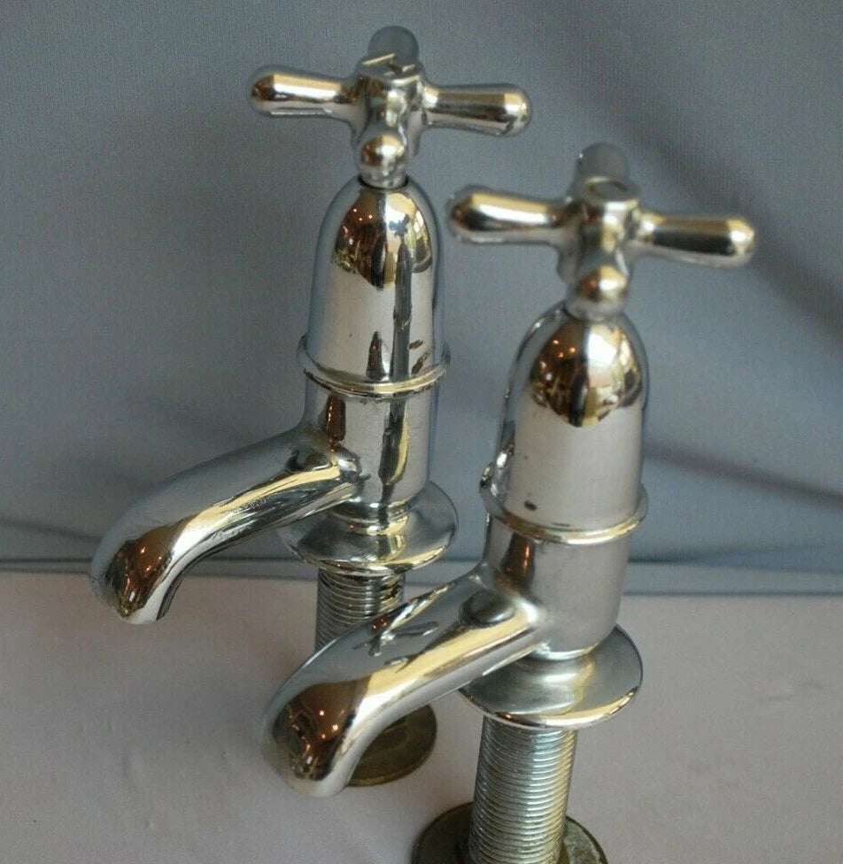 Chrome Bathroom Basin Taps Reclaimed & Fully Refurbished Ready 2 Fit Chrome Taps