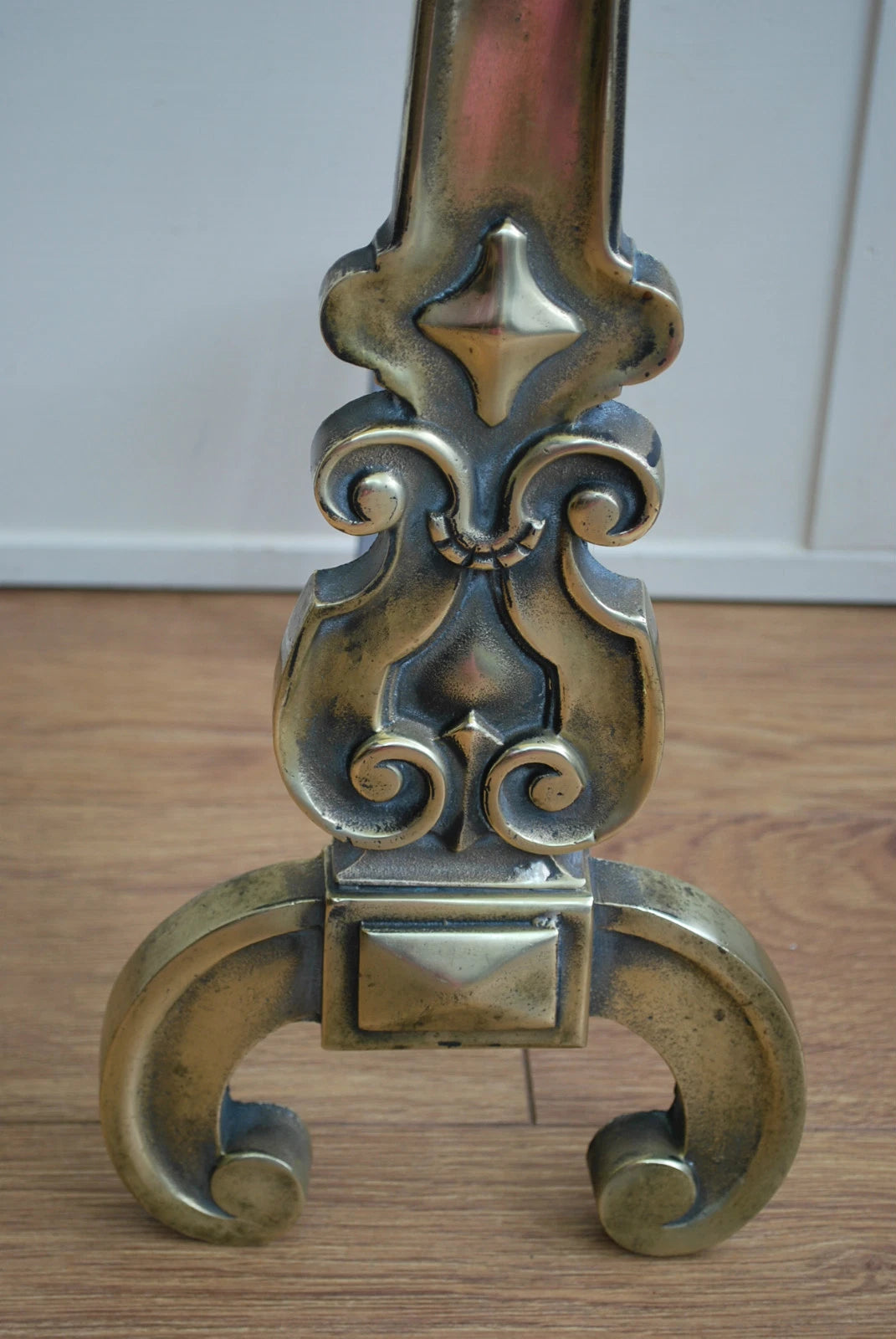 Victorian Brass Fire Dogs Very Attractive Very Ornate Heavy Duty