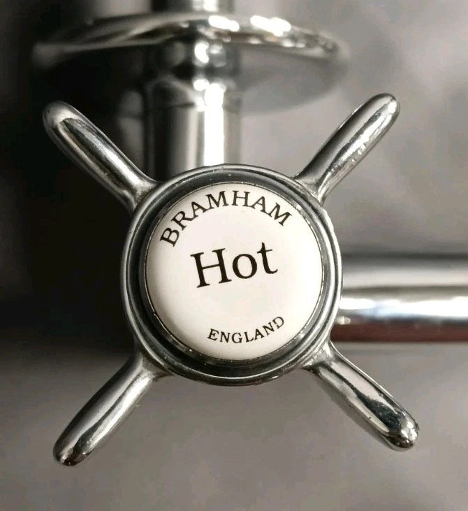 Chrome Mixer Taps Wall Mounted Back Fed Taps Ideal Belfast Sink Reconditioned