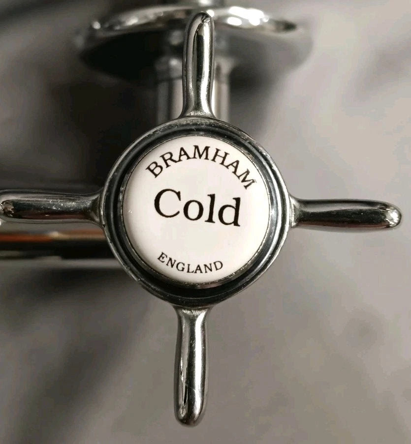Chrome Mixer Taps Wall Mounted Back Fed Taps Ideal Belfast Sink Reconditioned
