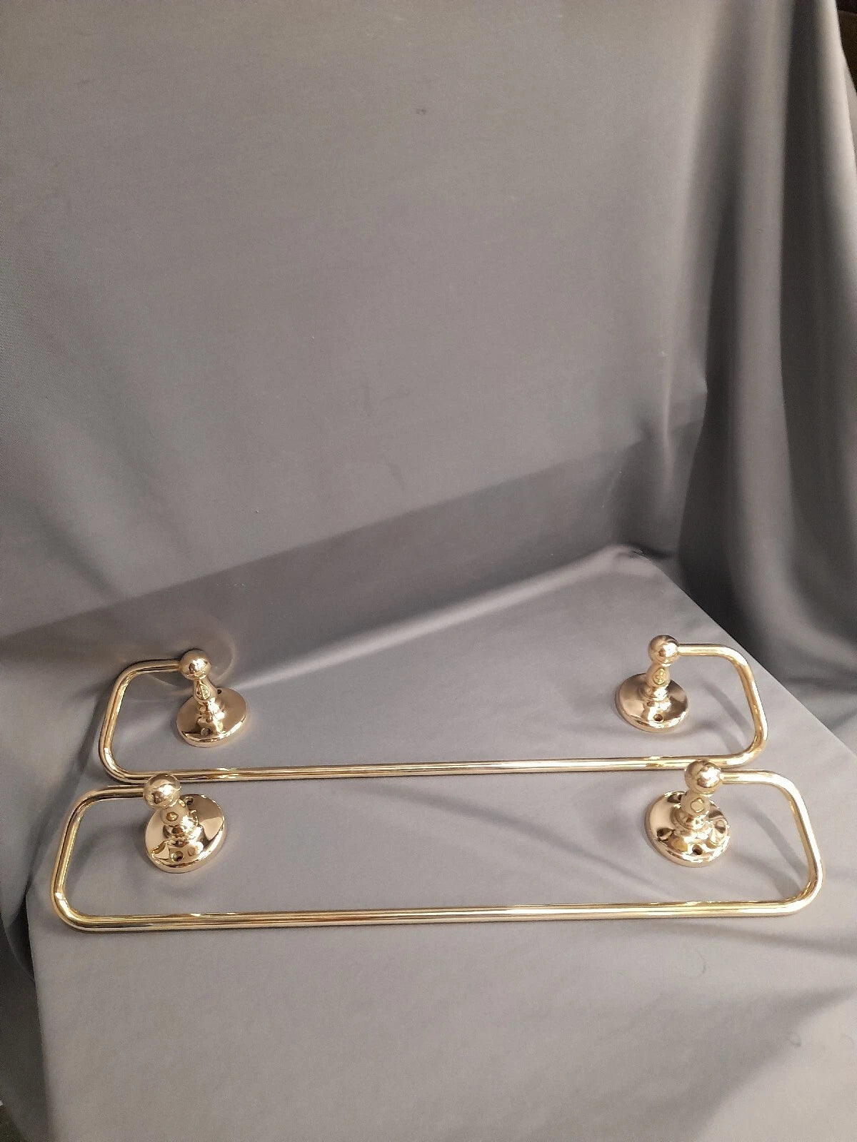 Brass Towel Rail,  Reclaimed & Refurbished 52 cm Overall Length 2 Available