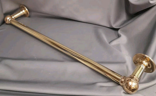 Brass Towel Rail,  Chunky Quality 64 cm Overall Length Bare Brass 2 Available