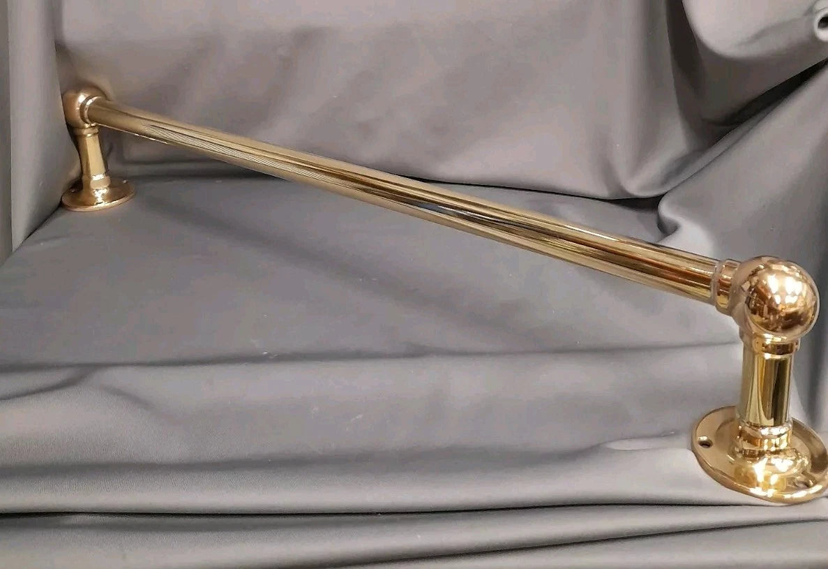 Brass Towel Rail,  Chunky Quality 64 cm Overall Length Bare Brass 2 Available