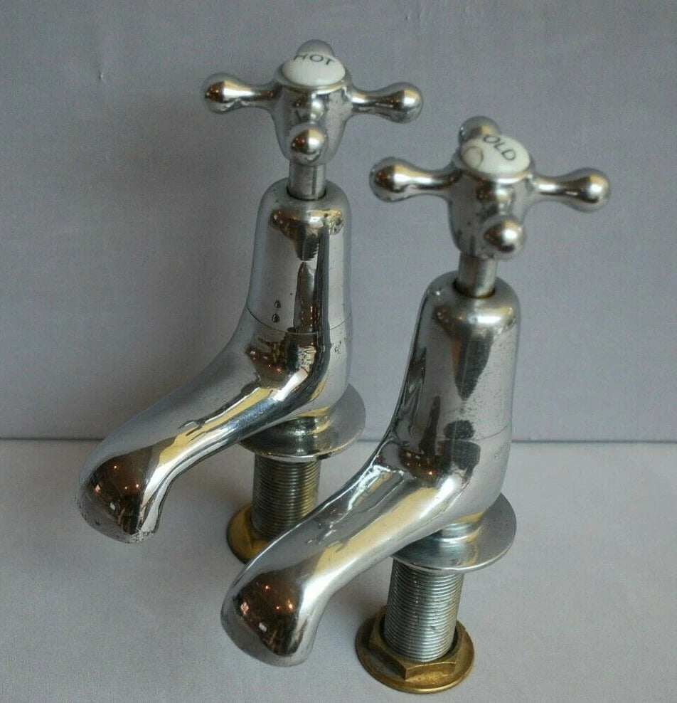 Chrome Bath Taps Reclaimed & Recycled Stunning Old Retro Chrome Taps