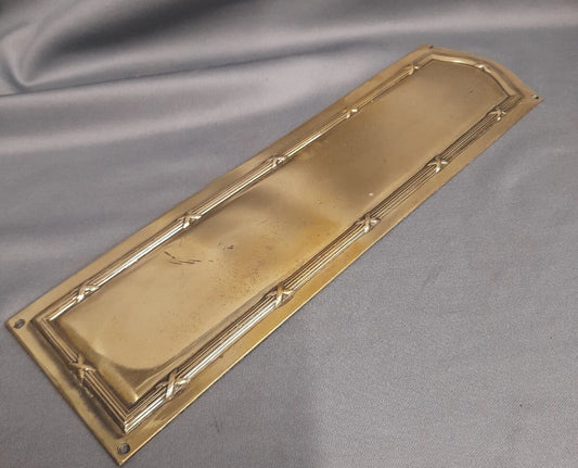 1 Large Brass  Door Finger Plate  28 cm x 7.5 cm