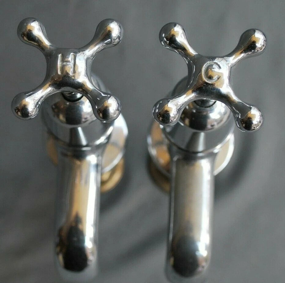 Chrome Retro Bathroom Basin Taps Reclaimed & Fully Refurbished Taps, Ready 2 Fit
