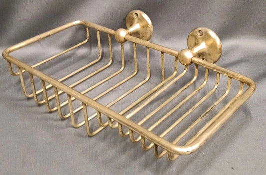 Samuel Heath Curzon Aged Brass Wall Mounted  Soap & Sponge Holder, Reclaimed