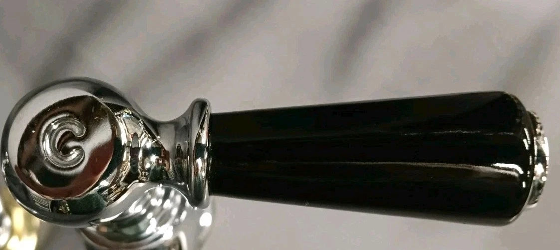 Lefroy Brooks Chrome Basin Taps, Black or White Levers Fully Reconditioned