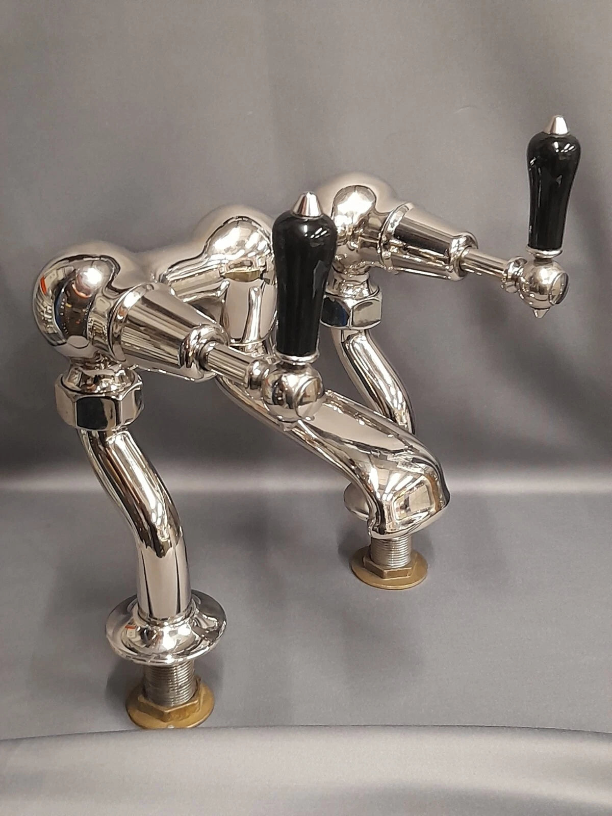 Catchpole & Rye La Fontaine Noire Bath Filler Taps Reclaimed, Refurbished in Nickel