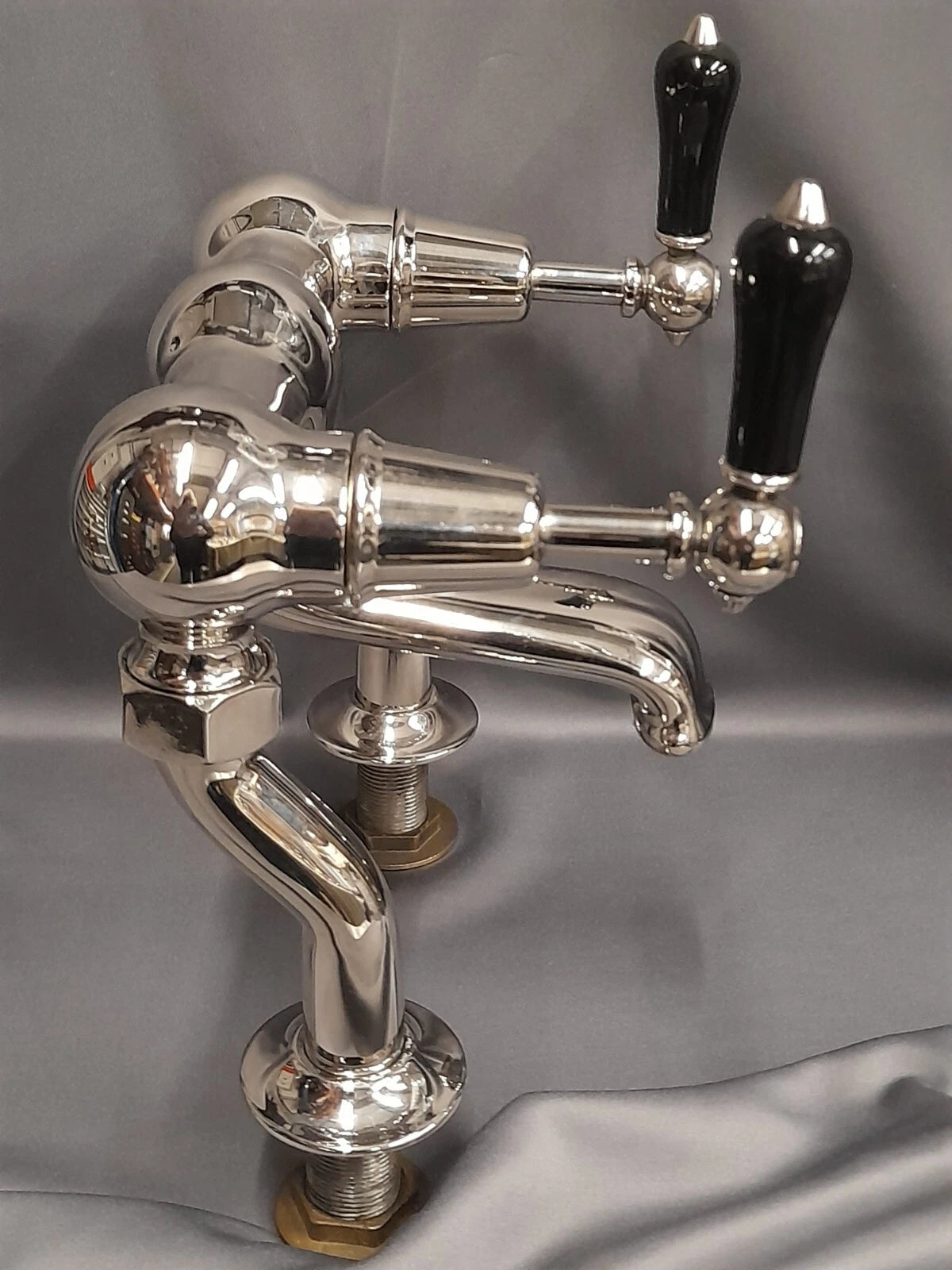 Catchpole & Rye La Fontaine Noire Bath Filler Taps Reclaimed, Refurbished in Nickel