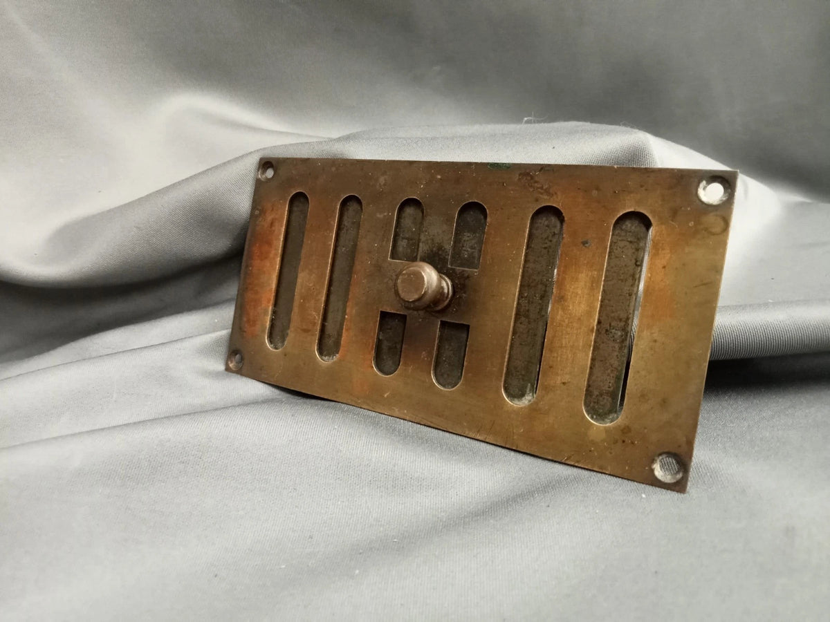Air Vent, Aged Brass Hit & Miss Vent 15 cm by 7.5 cm