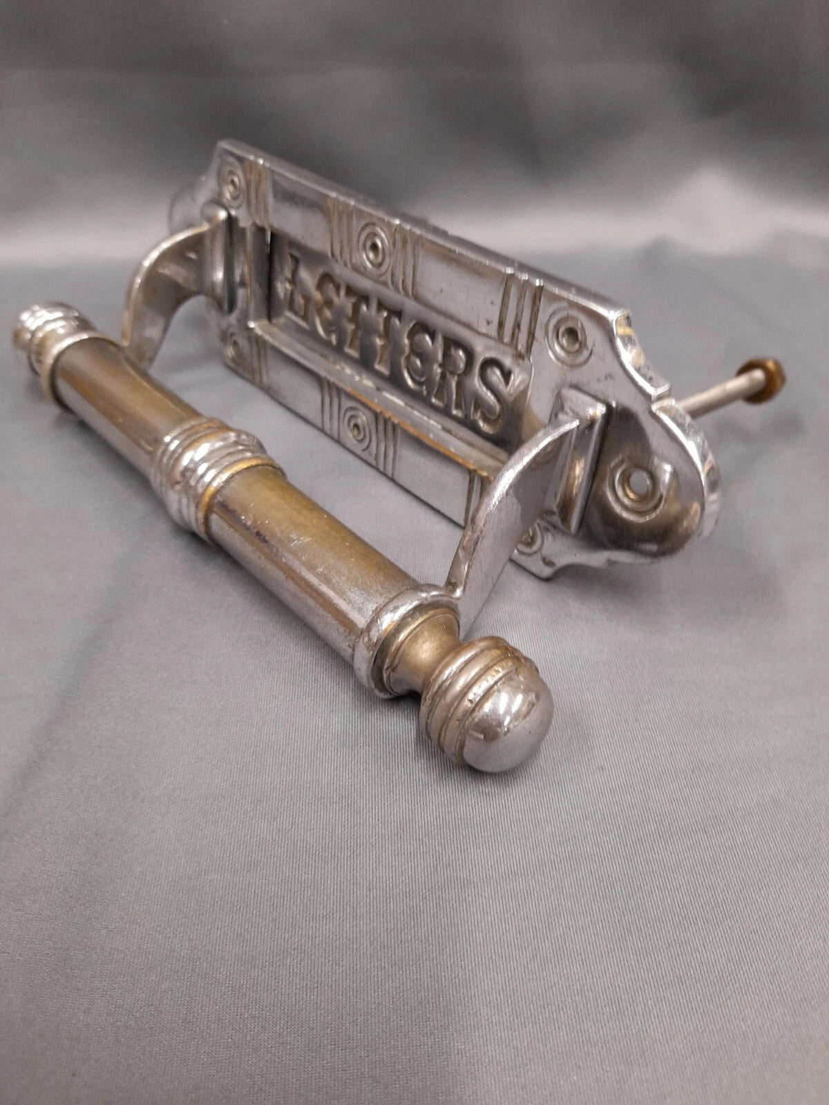 Large Chrome Letterbox Door, Knocker, Vintage Letterbox  Original Old Chrome