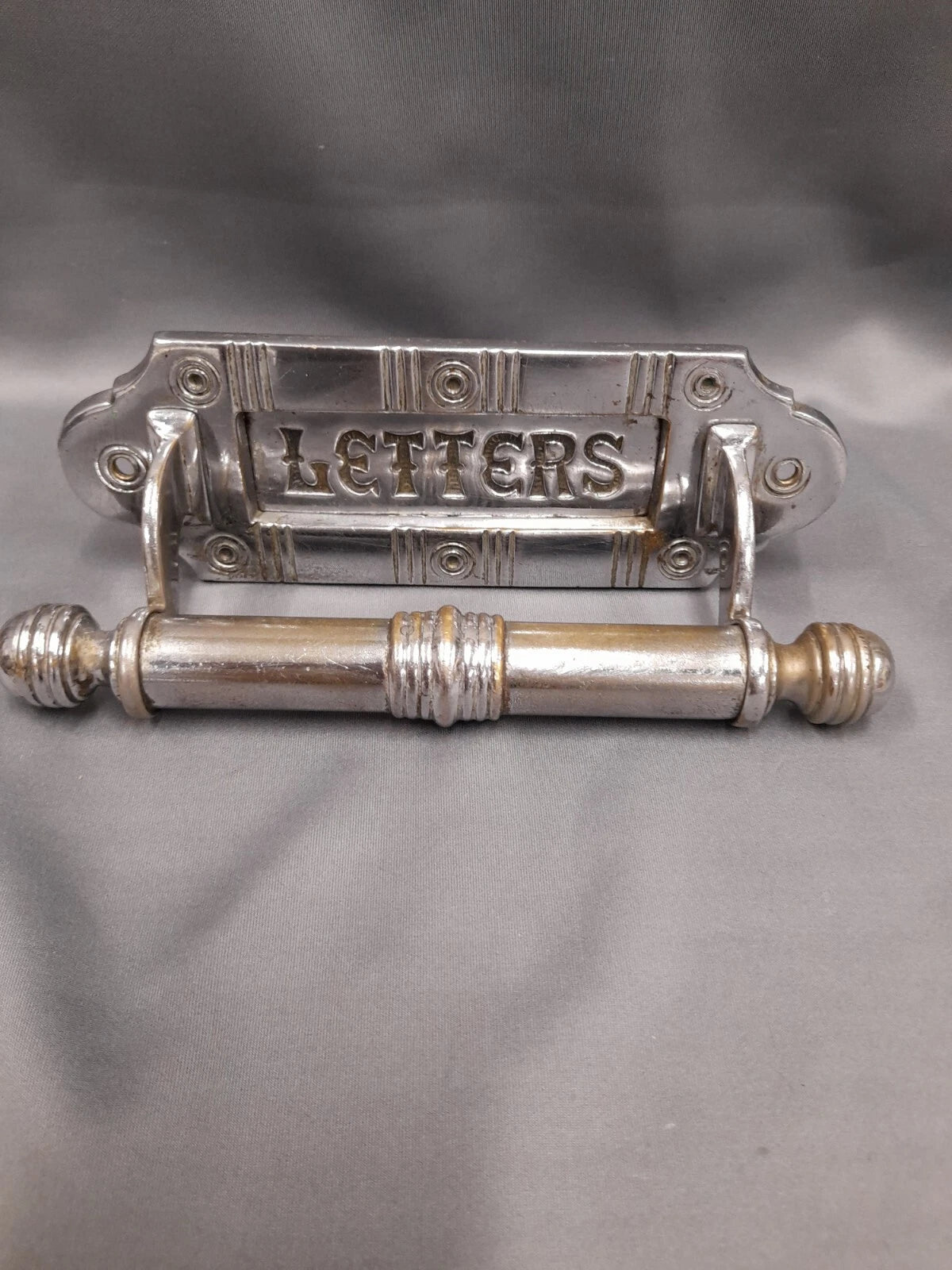 Large Chrome Letterbox Door, Knocker, Vintage Letterbox  Original Old Chrome