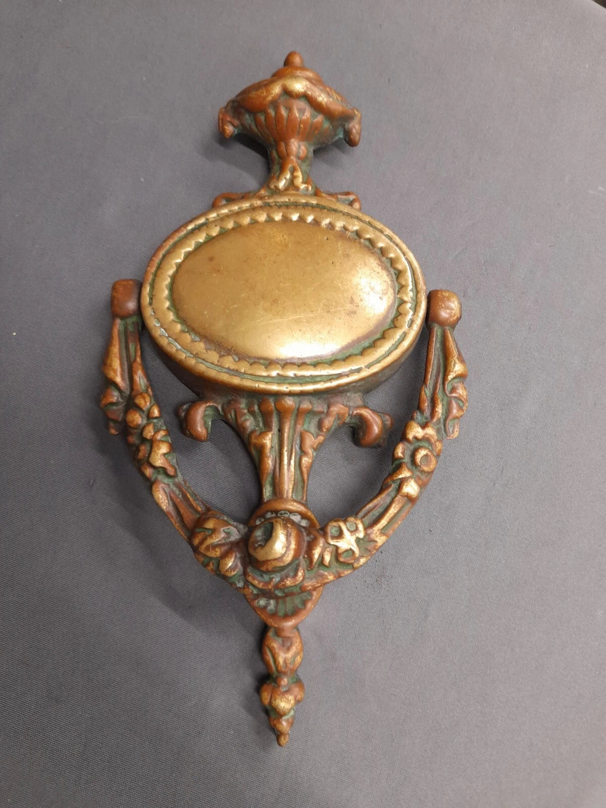 Brass Door Knocker Original Patina, Heavyweight