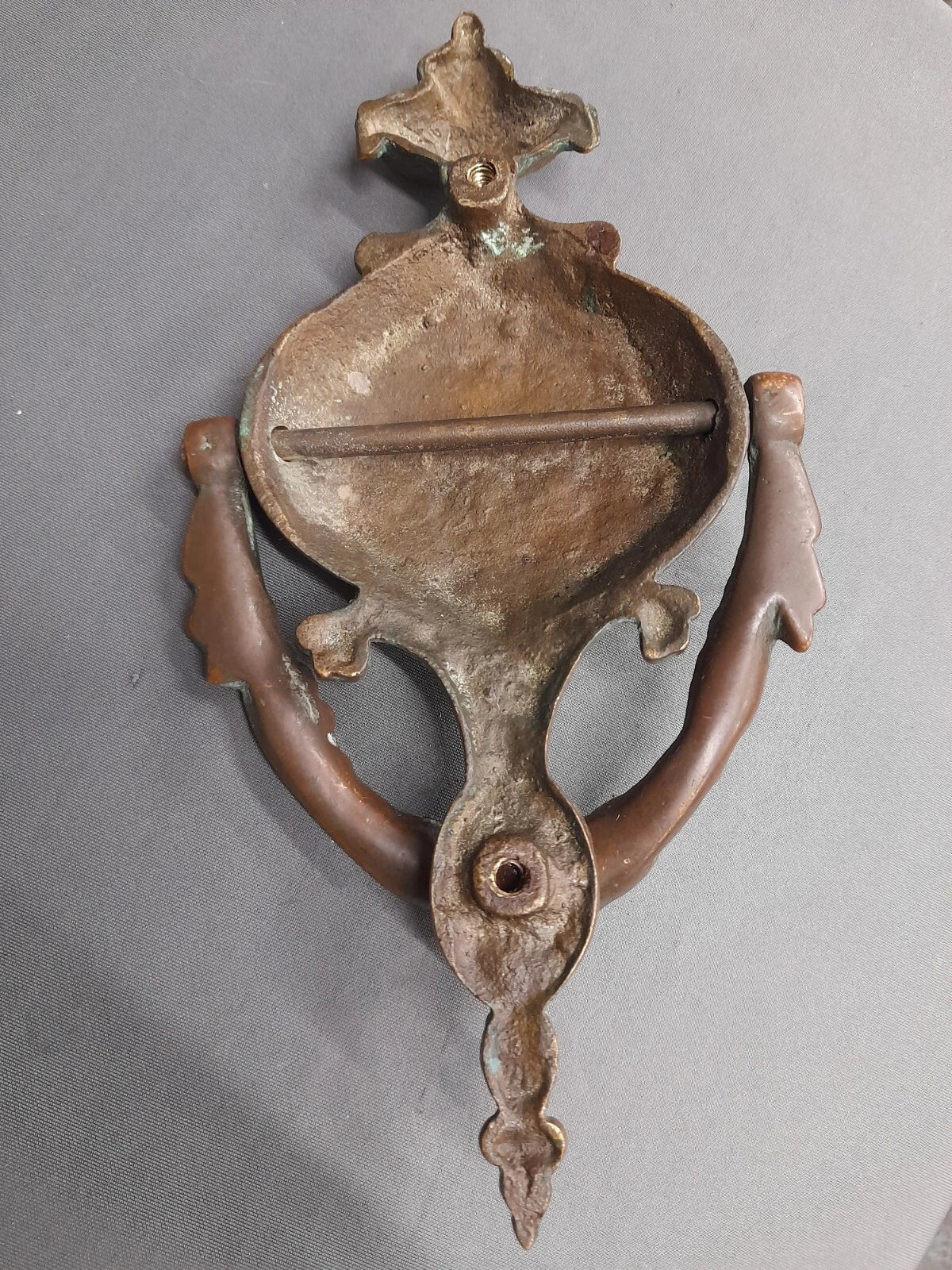 Brass Door Knocker Original Patina, Heavyweight