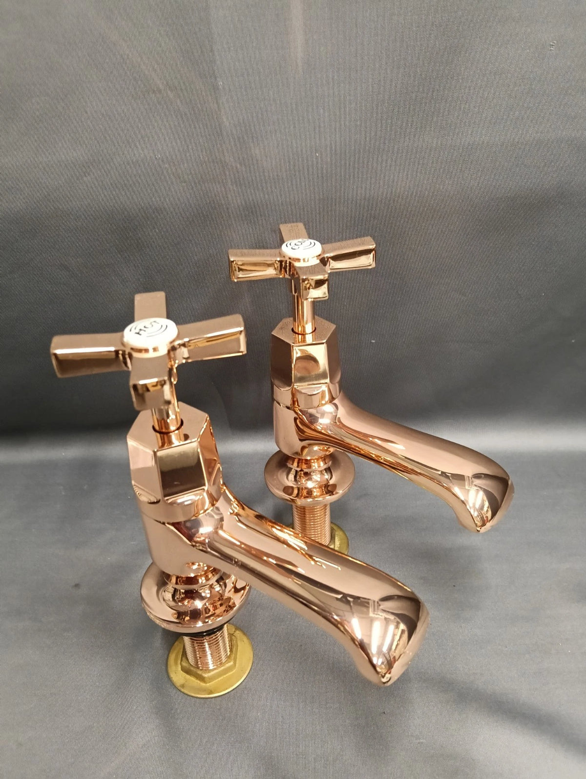Copper Brass Bathroom Basin Taps New Old Stock D7
