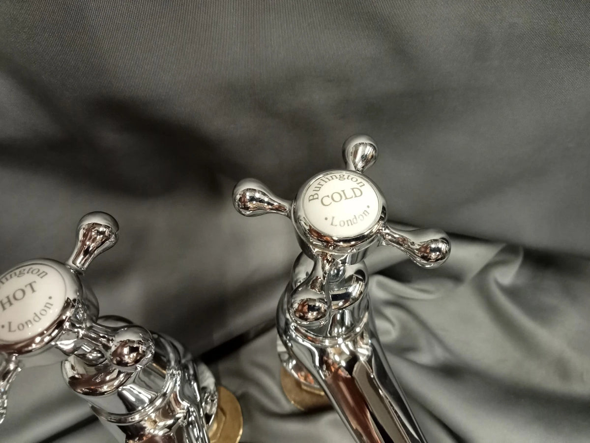 Long Reach Chrome Basin Taps, Reclaimed & Reconditioned D6
