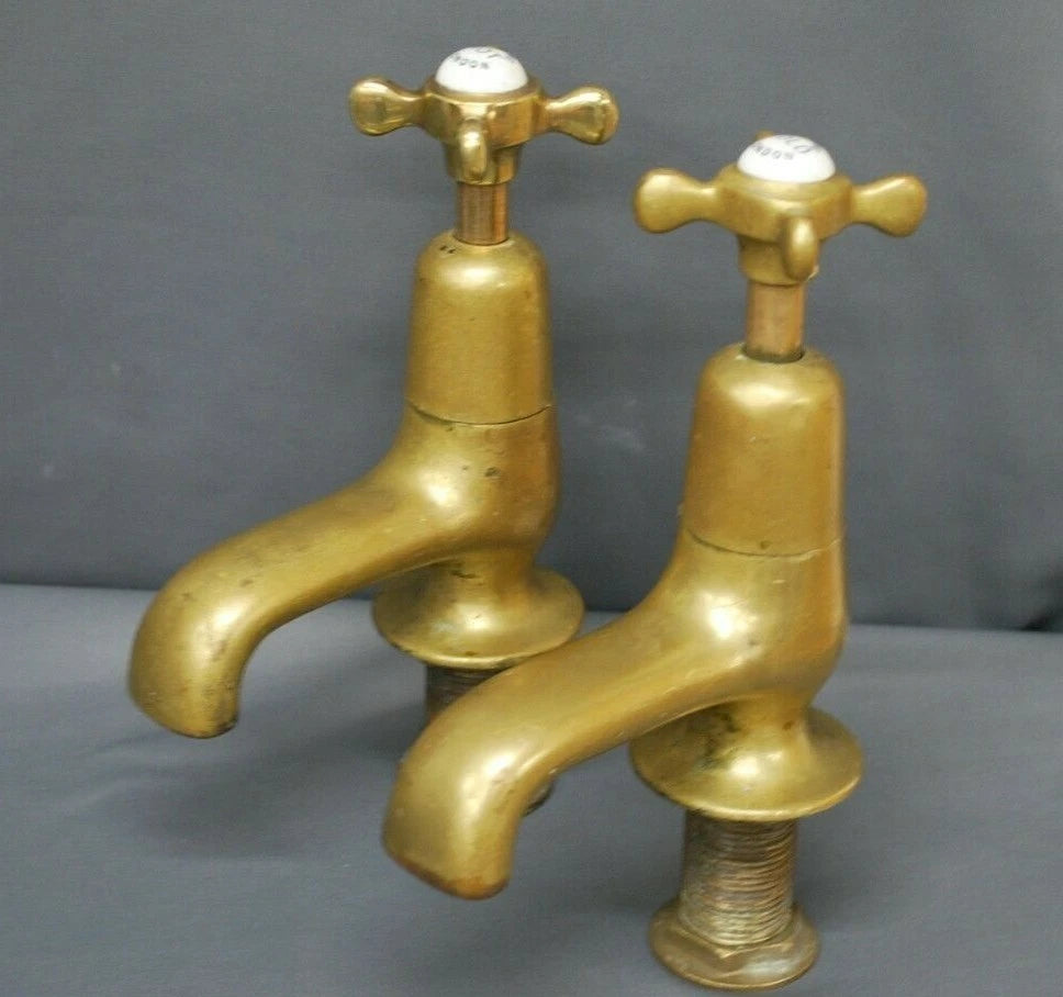 Huge Old Bath Taps Original Patina Brass Taps Reclaimed