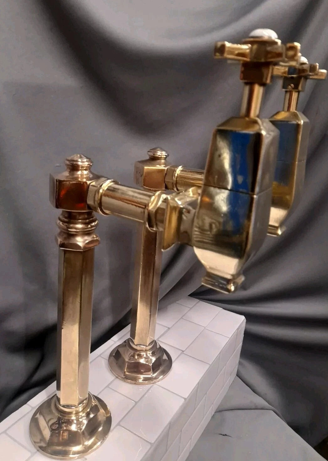 Super Large Super Chunky Tall Bare Brass Bib Taps, 3/4" Ideal Kitchen Sink Deco